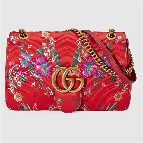 gucci small floral shoulder bag|Gucci marmont small shoulder bag.